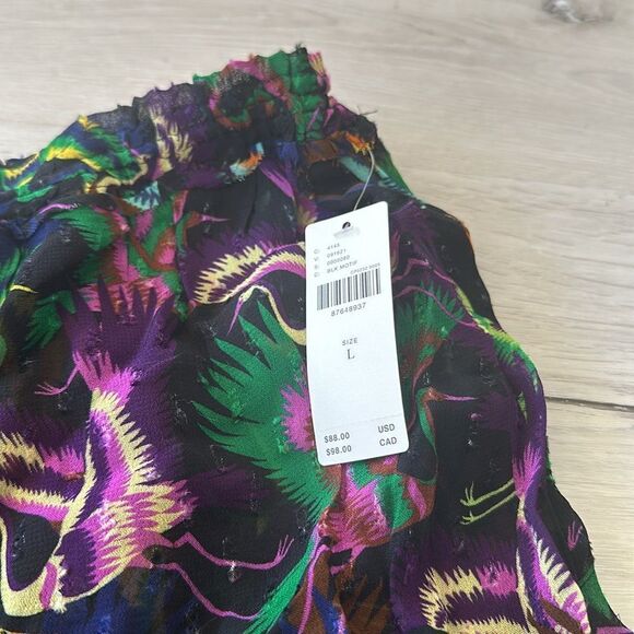 Anthropologie Breezy Sheer Balloon-Leg Pants BLK Motif L NWT IN PACKAGE - Picture 6 of 10